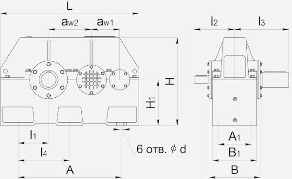 Чертеж редуктора Ц2У-315